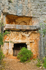 Saba in ancient sites archeological location on a Lycian way near Kas, Turkey