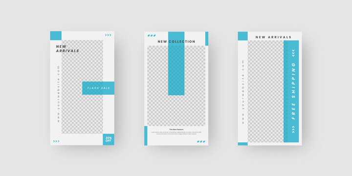 Blue fashion business modern social media stories banner template