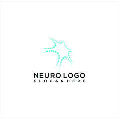 Simple neuro logo design vector concept