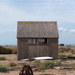A corrugated metal shack in Dungeness