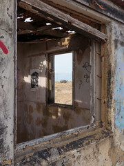 The runins of an old shack in Dungeness