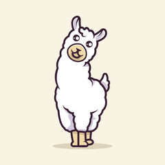 Cute llama Mascot vector illustration