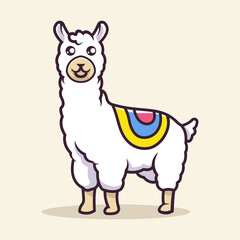 Cute llama Mascot vector illustration