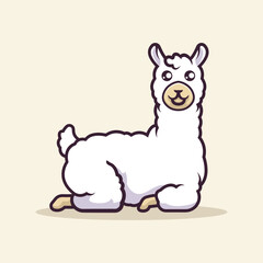 Cute llama Mascot vector illustration