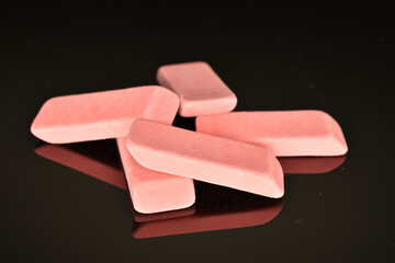 Stationery, close-up, isolated on black background.