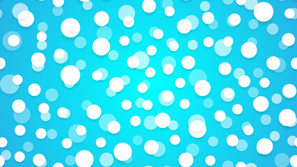 White balls on a blue background. Gradient. Vector illustration. Seamless