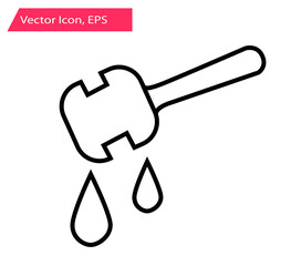 Line icon honey spoon. eps, illustration, web, vector, icon