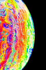 Rainbow colors created by soap bubble for background
