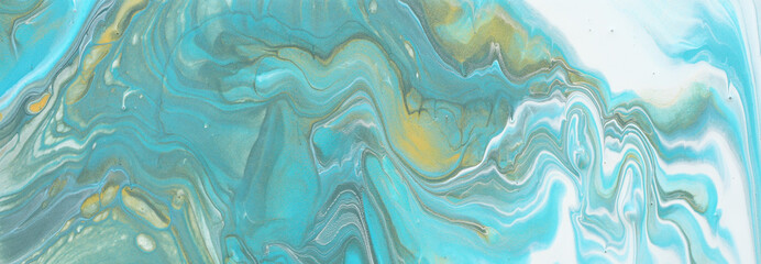 art photography of abstract marbleized effect background. Blue, white and gold creative colors. Beautiful paint.