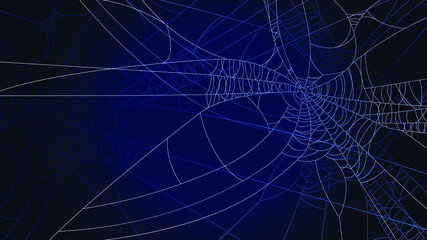 Spider Web On Dark Background Halloween Design Elements Spooky Scary Horror Decor Vector