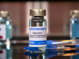 Vial of Pentobarbital with syringe