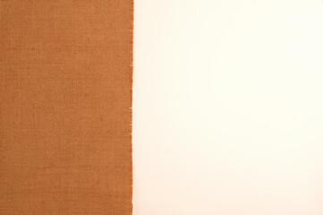 Natural linen texture, white background.top view