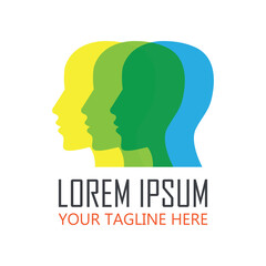 brain logo with text space for your slogan or tag line, vector illustration