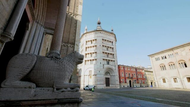 Parma, Italy, view of Piazza Duomo square