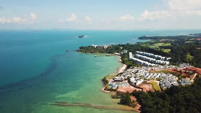 Aerial shot of beach resort Nongsa Batam  indonesia