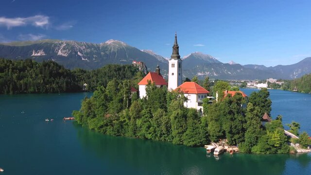 Pilgrimage Church of the Assumption of Maria, Cerkev Marijinega Vnebovzetja, Lake Bled, Slovenia