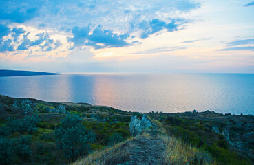 View of floating clouds over the sea