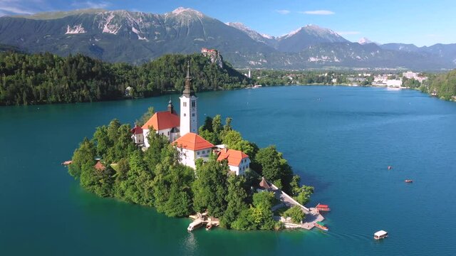 Pilgrimage Church of the Assumption of Maria, Cerkev Marijinega Vnebovzetja, Lake Bled, Slovenia