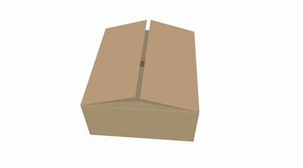 Carton delivery packaging, Box. Vector Isolated Illustration