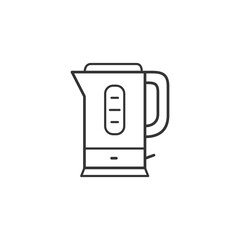 Electric kettle kitchen household domestic appliances thin line icon