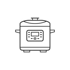 Slow cooker kitchen household domestic appliances thin line icon