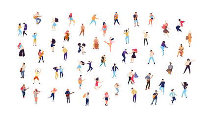 Dancing people vector isolated illustration. Musicians flat illustration