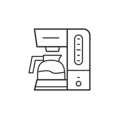 Electric coffee maker kitchen household domestic appliances thin line icon