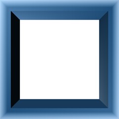 BLUE GRADIENT 3D SQUARE FRAME WITH WHITE BACKGROUND
