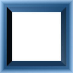 Obraz premium BLUE GRADIENT 3D SQUARE FRAME WITH WHITE BACKGROUND