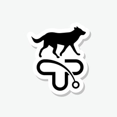 Pet Health Logo sticker isolated on gray background