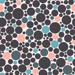 Minimalistic bubbles seamless vector pattern. Geometric design with circles.
