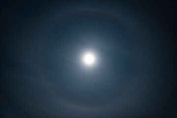 Full moon with a halo around it