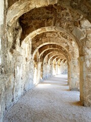 Fototapeta na wymiar arches of the old castle