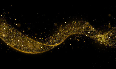 Fototapeta na wymiar Gold glitter wave