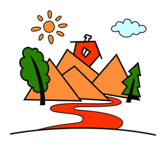 Work with remote clients. Home page.  Vector scalable color drawing.