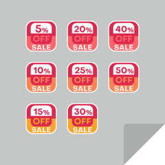 Set of discount labels. Timeless easy-to-read design.