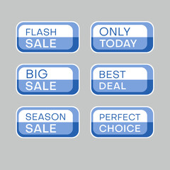 Set of discount labels. Timeless easy-to-read design.