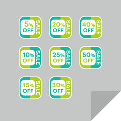 Set of discount labels. Timeless easy-to-read design.