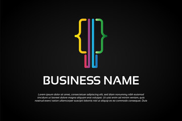 Unique Colorful Abstract Coding Logo Template