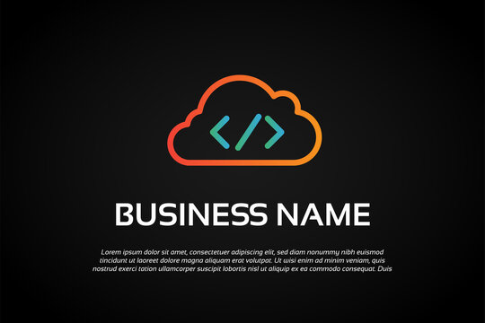 Unique Colorful Cloud Coding Logo Template