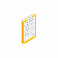 Clipboard Isometric right view - Shadow icon vector isometric. Flat style vector illustration.