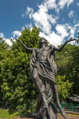 Fototapeta na wymiar Czestochowa, Poland, June 23, 2020: The mystery of the Holy Rosary around Jasna Gora. Glorious secrets, 