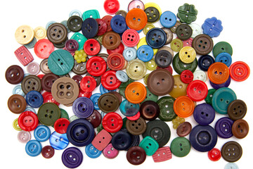 Sewing buttons background. Colorful sewing buttons texture