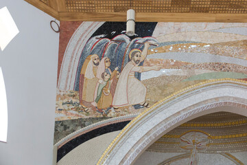 Częstochowa, Poland, June 23, 2020: Mosaic at the Shrine of Divine Mercy in the Valley of Divine Mercy © rparys