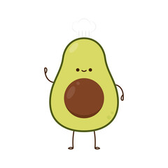 Avocado character design. on white background.