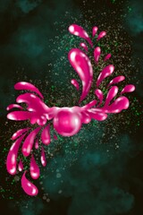 A pink 3D graphic design