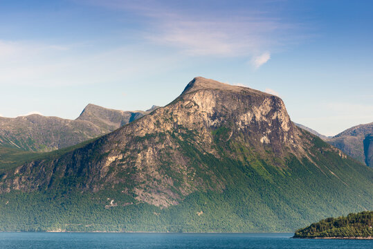 Scenic views over Oldevatnet Lake in Norway. 