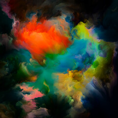 Plakat Colorful Abstract Clouds