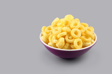 Pile of Cheese crispy Corn ring snack