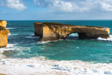 London Bridge, a famous rock arch in the Port Campbell National Park, Australia.